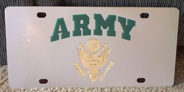 US Army vanity license plate car tag